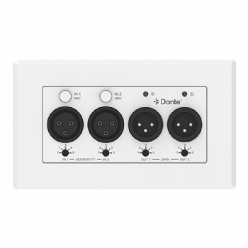 2x2ch XLR to Dante EU wallplate