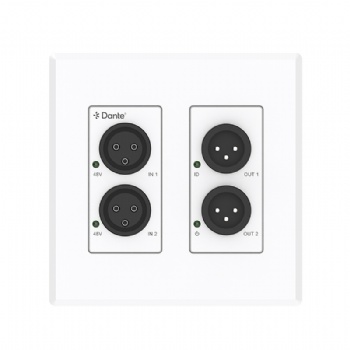 2x2ch XLR to Dante US wallplate